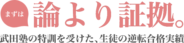 まずは論より証拠。武田塾の特訓を受けた、生徒の逆転合格実績