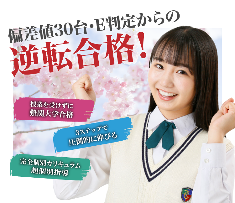 偏差値30台・E判定からの逆転合格!